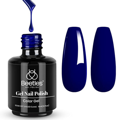 beetles Gel Polish Midnight Ocean 15ML dark blue bottle front view