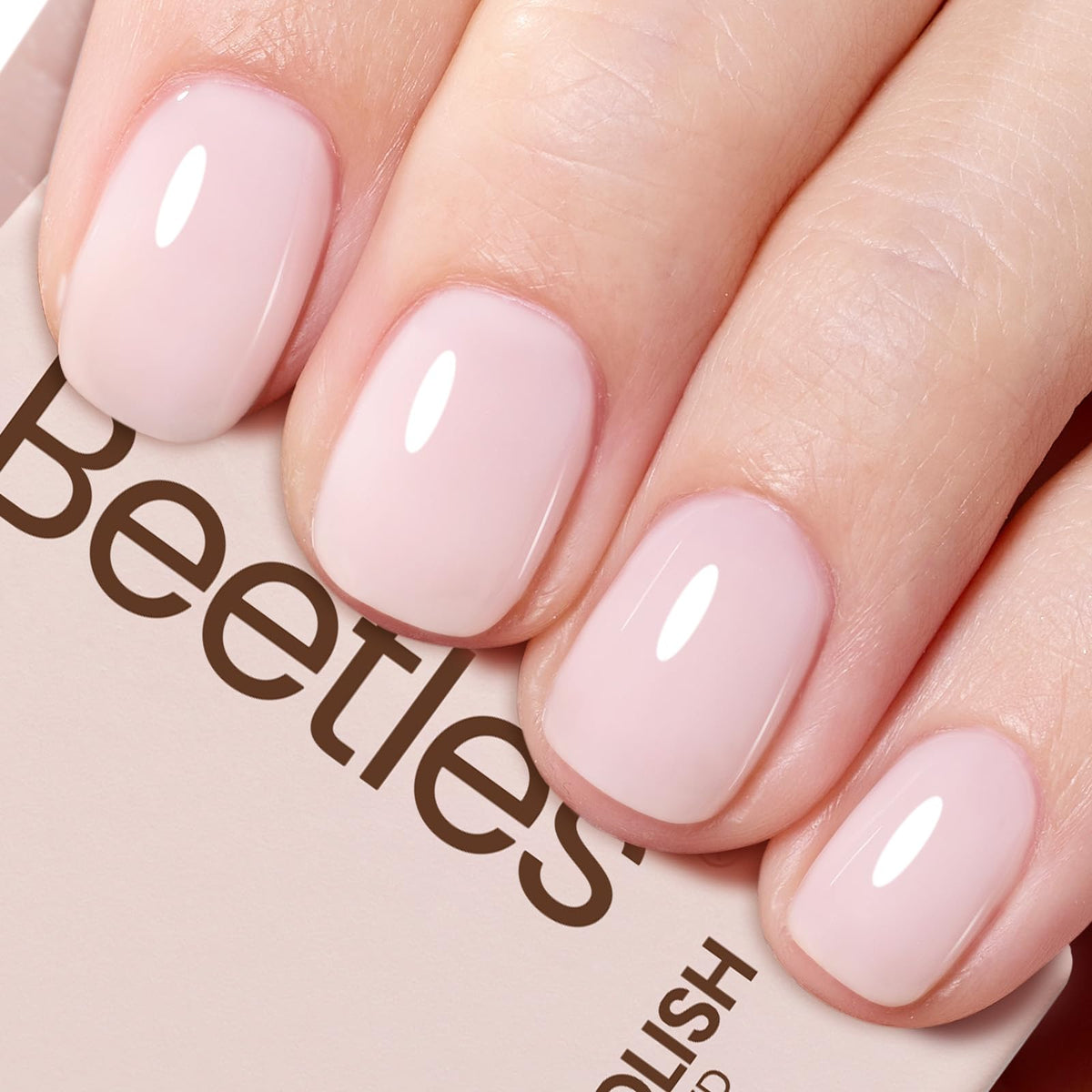 beetles Gel Polish Milky Pink Gel Nail Polish 15ml front view