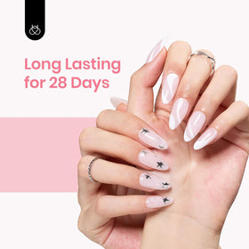 beetles Gel Polish Milky Pink Gel Nail Polish 15ml on a manicure table