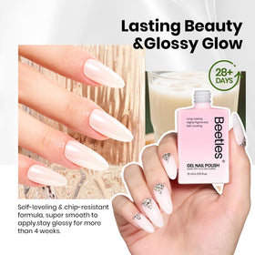 beetles Gel Polish Milky White Gel Nail Polish curing under UV lamp