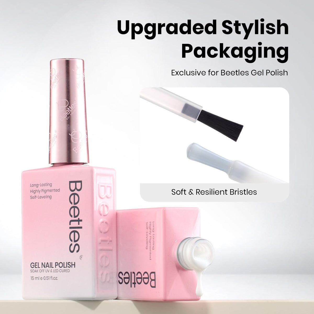 beetles Gel Polish Milky White Gel Nail Polish with accessories