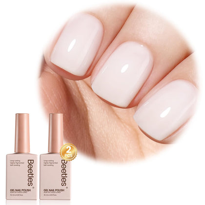 beetles Gel Polish Milky White Jelly Gel Nail Polish front view