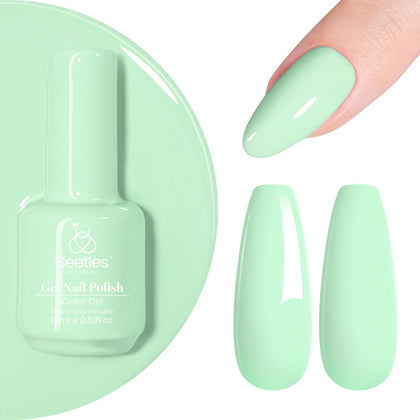beetles Gel Polish Mint Green Gel Nail Polish 15ML front view