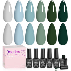beetles Gel Polish Misty Forest Set front view with six bottles