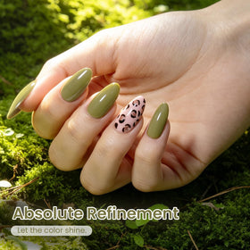 beetles Gel Polish Mossy Bud 15ML olive green gel nail polish application on nails