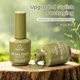 beetles Gel Polish Mossy Bud 15ML olive green gel nail polish packaging