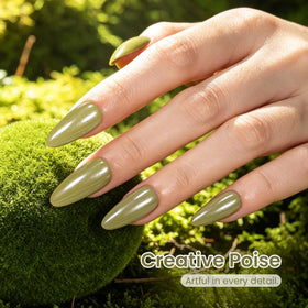 beetles Gel Polish Mossy Bud 15ML olive green gel nail polish with LED lamp