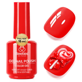 Beetles Gel Polish My Signature bright red gel nail polish bottle front view