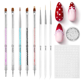 beetles Gel Polish Nail Art Brushes 8pcs set with double-headed design