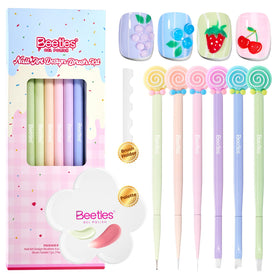 beetles Gel Polish Nail Art Brushes Set with holder and palette