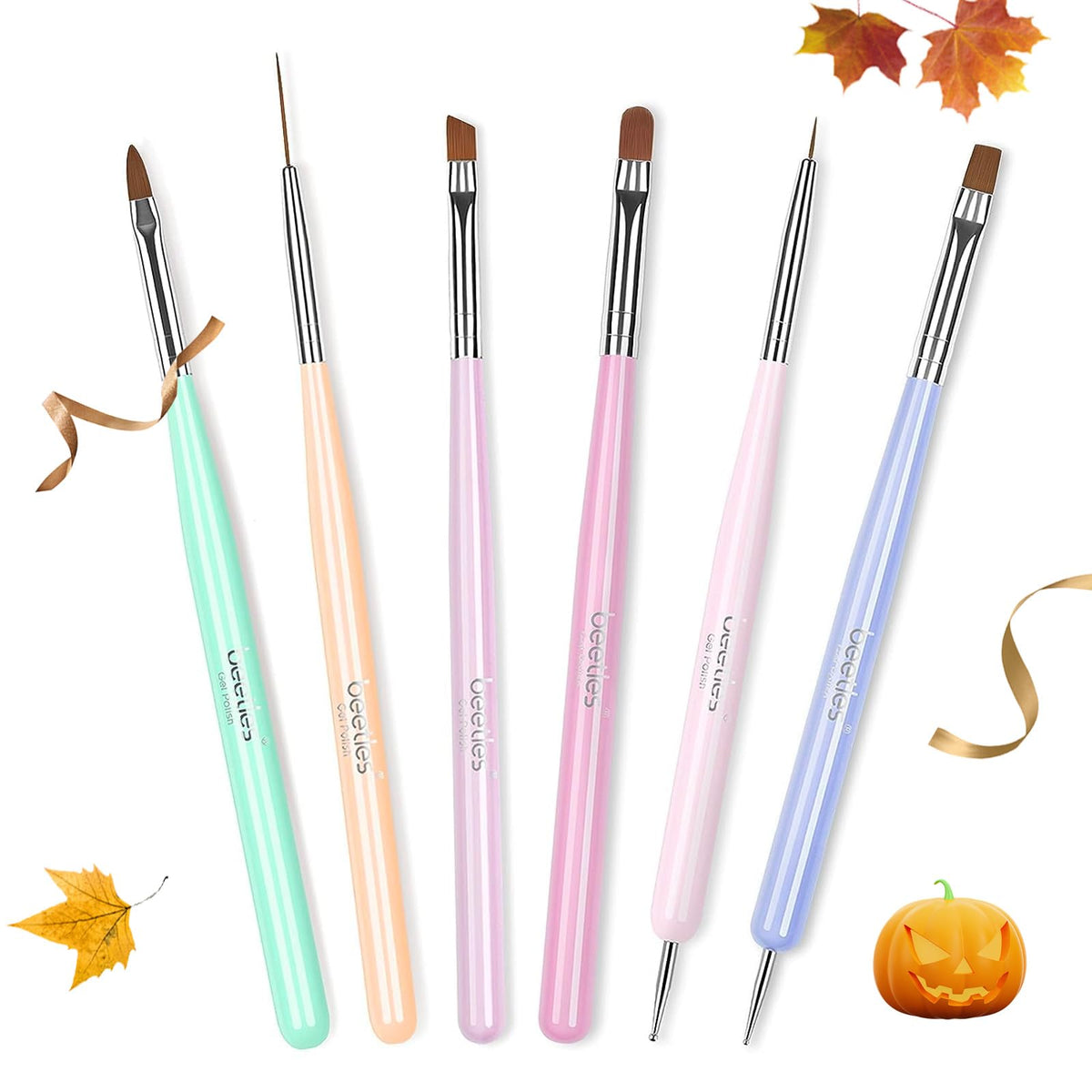 beetles Gel Polish Nail Art Brushes with cleaning tips