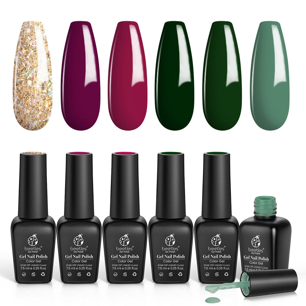 beetles Gel Polish nail art design example