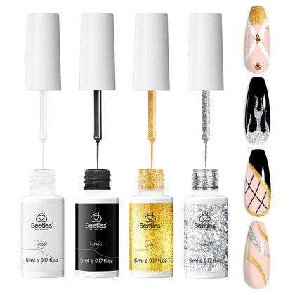 beetles Gel Polish Nail Art Liner Gel Set 4 Pcs in packaging