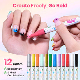 beetles Gel Polish Nail Art Pens in acrylic case