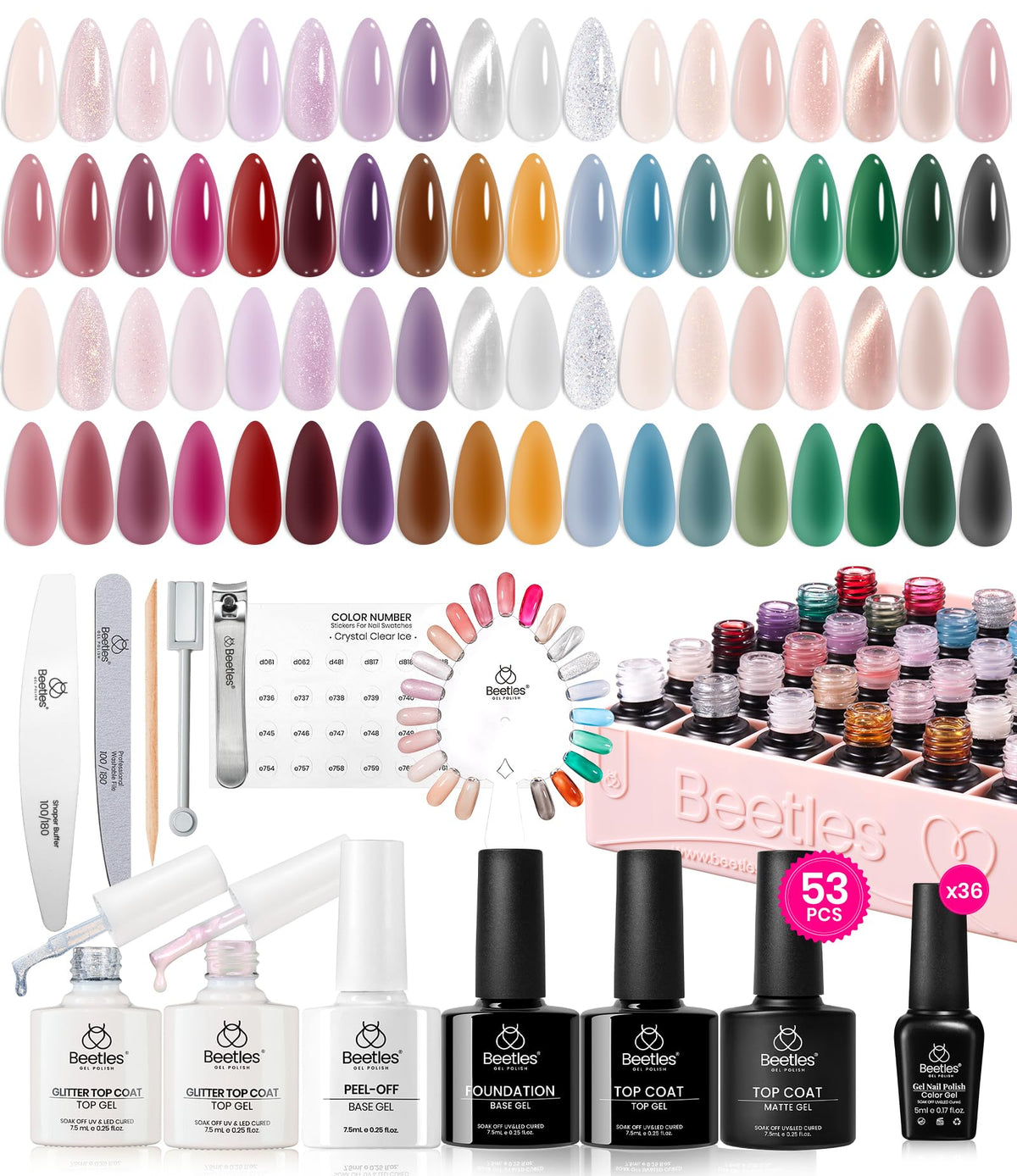 beetles Gel Polish nail art tools included in the kit