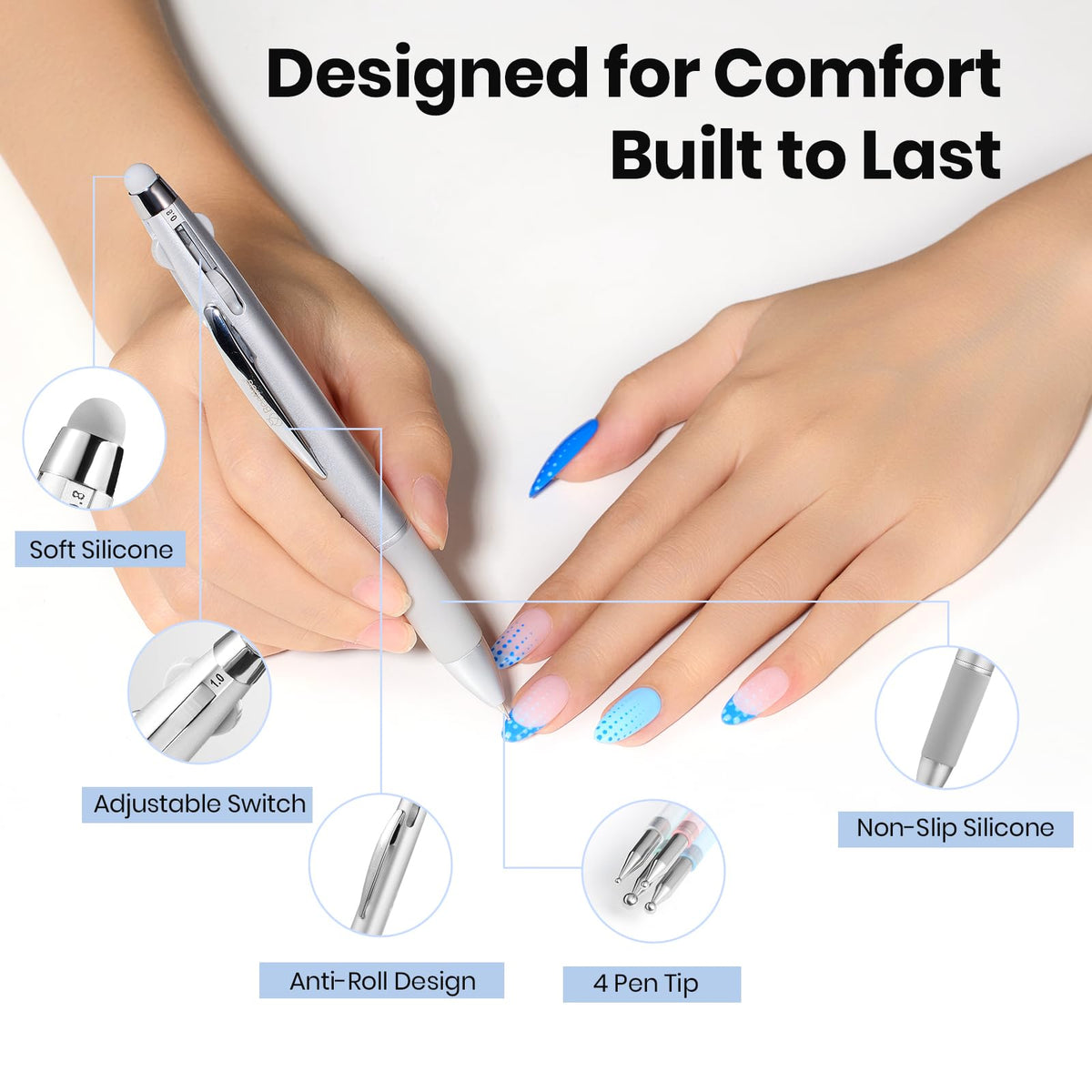 beetles Gel Polish Nail Dotting Pen demonstration on nails