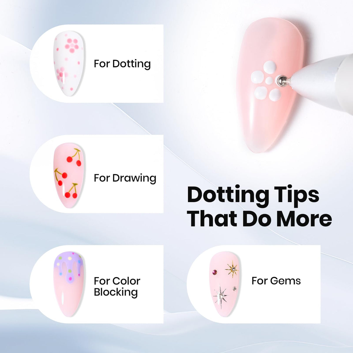 beetles Gel Polish Nail Dotting Pen in use for nail art design