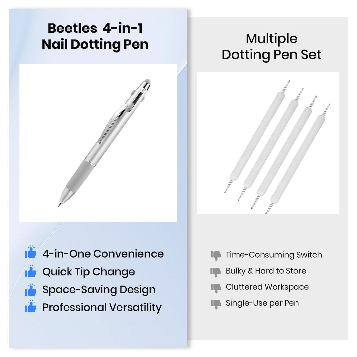 beetles Gel Polish Nail Dotting Pen with gradient nail art