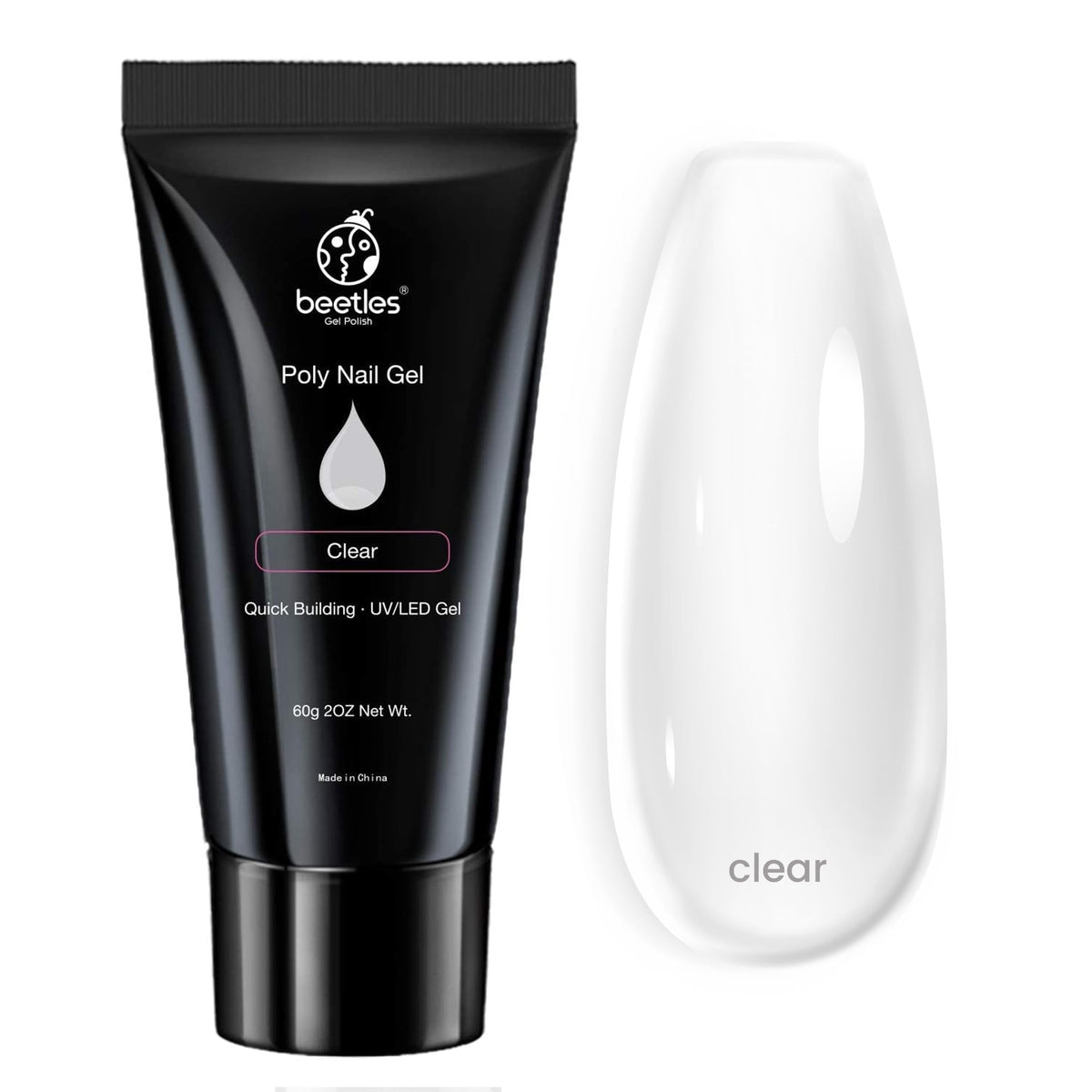 beetles Gel Polish Nail Extension Gel 60g clear builder front view