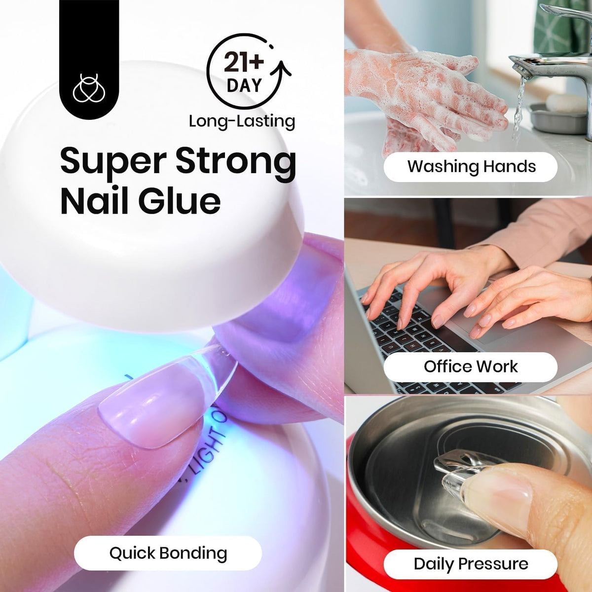 beetles Gel Polish Nail Extension Kit displaying application process