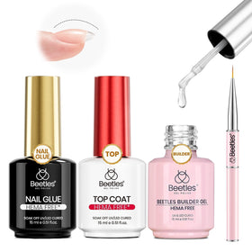 beetles Gel Polish Nail Extension Kit front view with 15ml glue and top coat