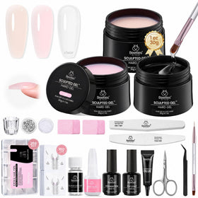 beetles Gel Polish Nail Extension Kit front view with all components