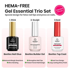 beetles Gel Polish Nail Extension Kit showing HEMA-free formula details