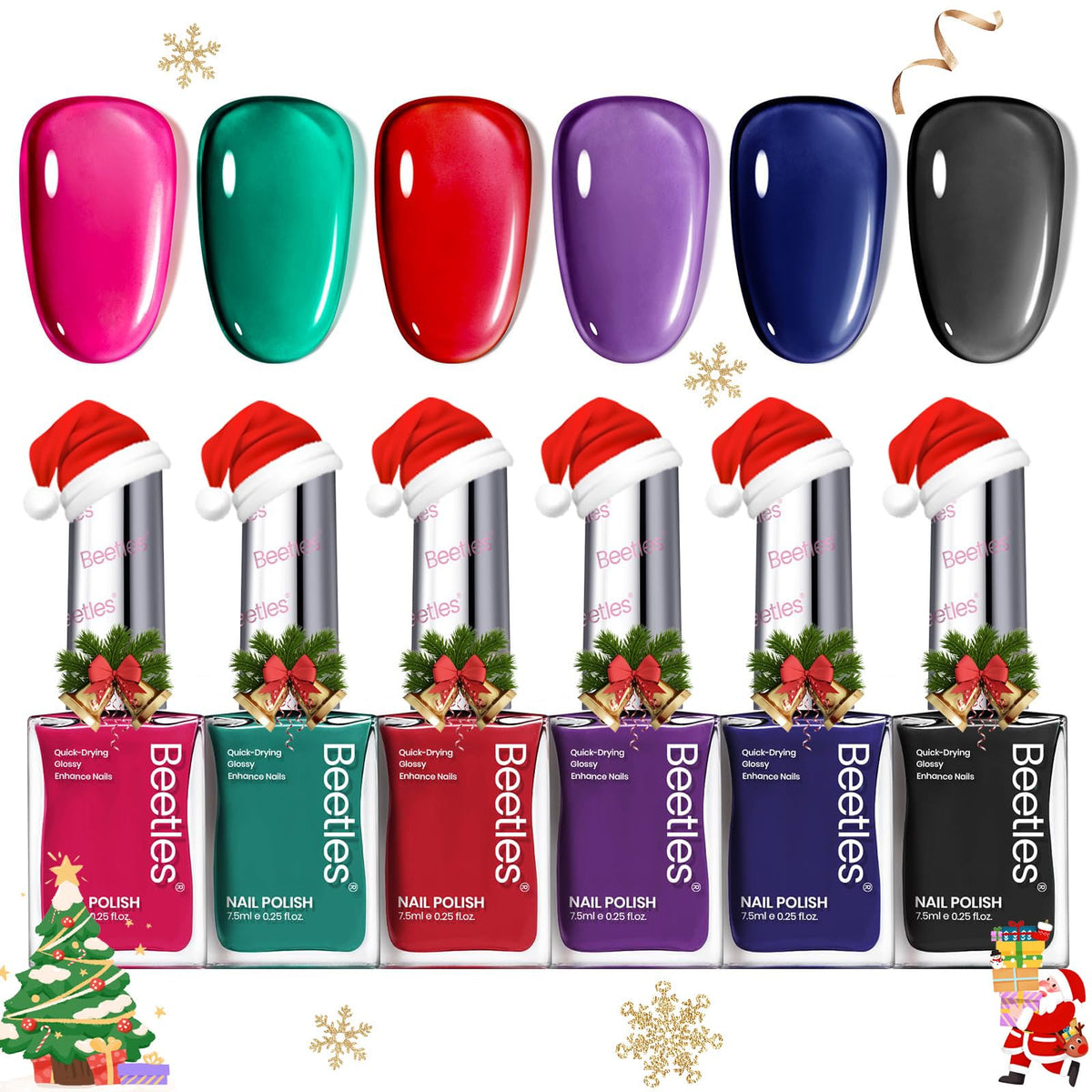 beetles Gel Polish Nail Polish Set 6 colours front view