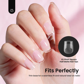 beetles Gel Polish nail tips in use on a hand