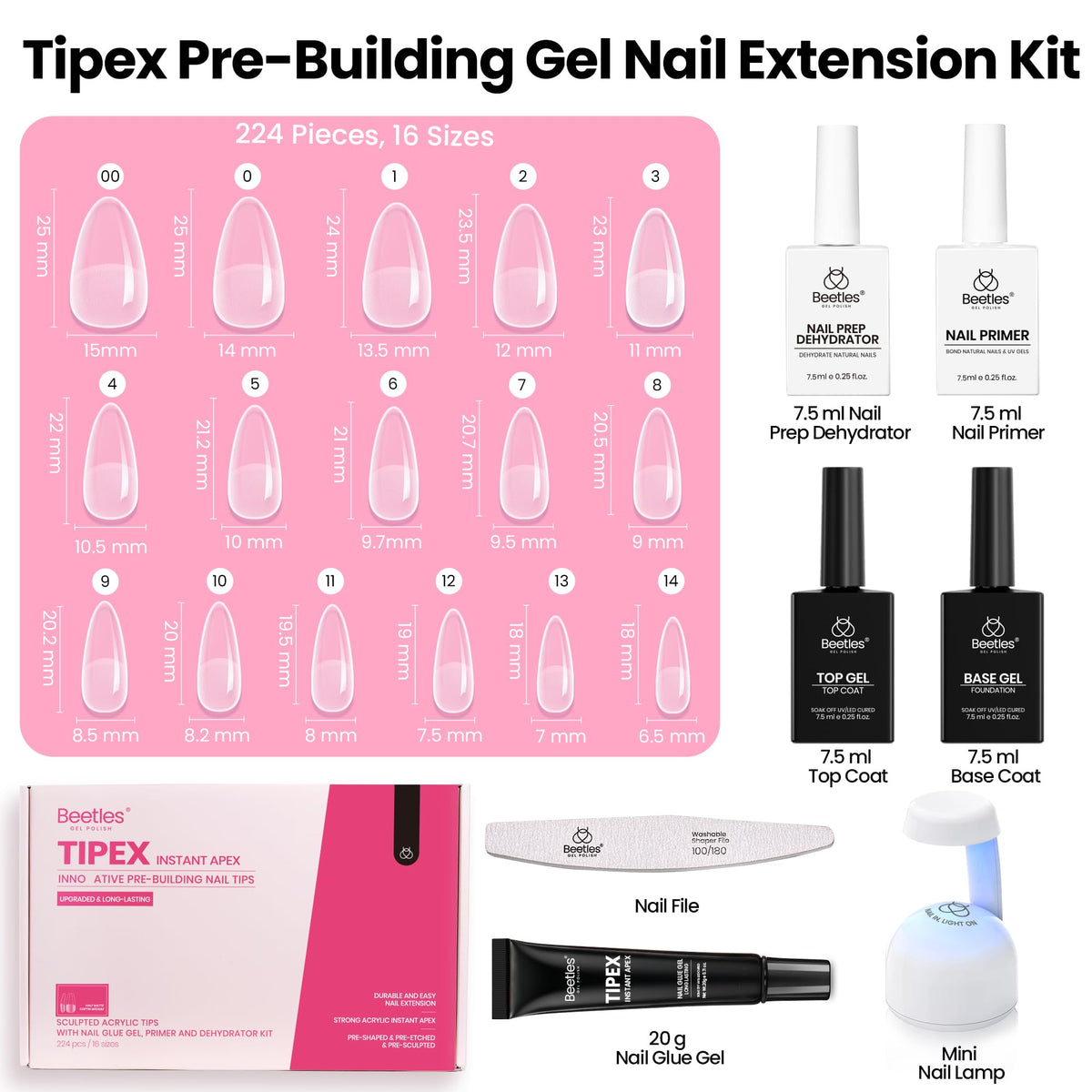 beetles Gel Polish Nail Tips Kit application process