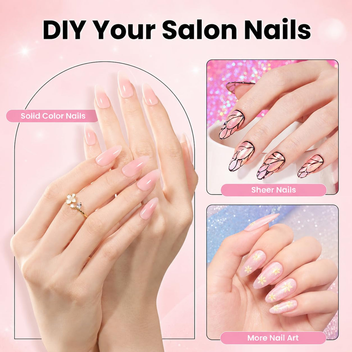 beetles Gel Polish Nail Tips Kit contents including tips and lamp
