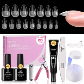 beetles Gel Polish Nail Tips Kit Short Almond 192pcs front view