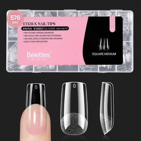 beetles Gel Polish Nail Tips Medium Square 576Pcs package front view