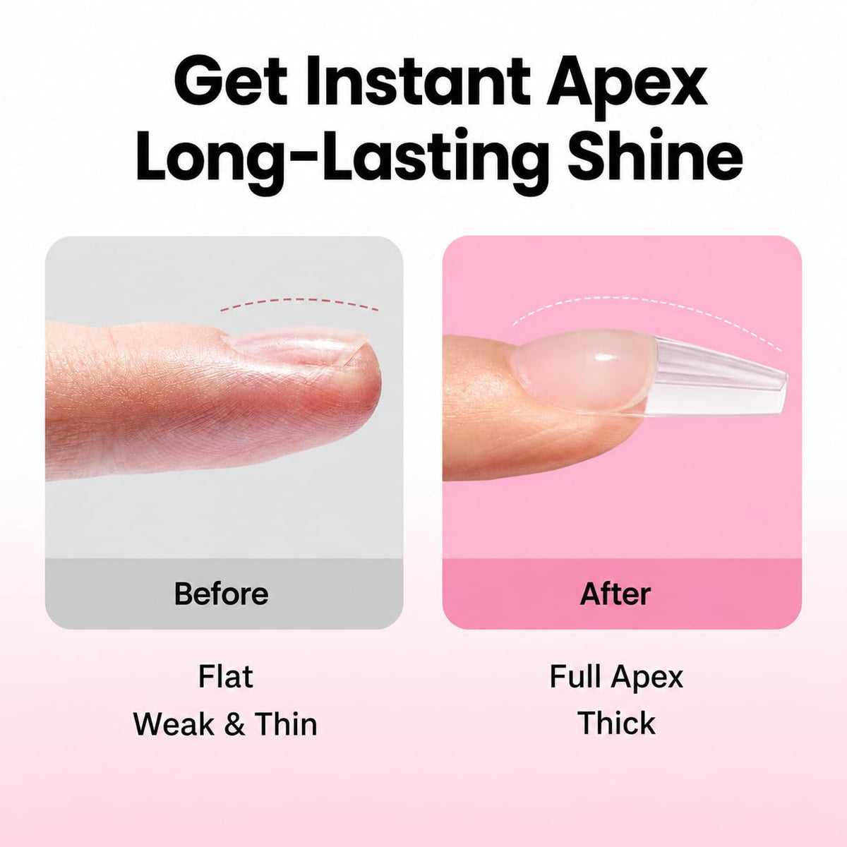 beetles Gel Polish nail tips with reinforced apex shape