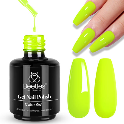 beetles Gel Polish Neon Green Gel Polish 15ML front view