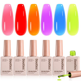 beetles Gel Polish Neon Jelly Gel Nail Polish Set with 6 colours