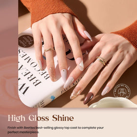 beetles Gel Polish neutral grey shade close-up