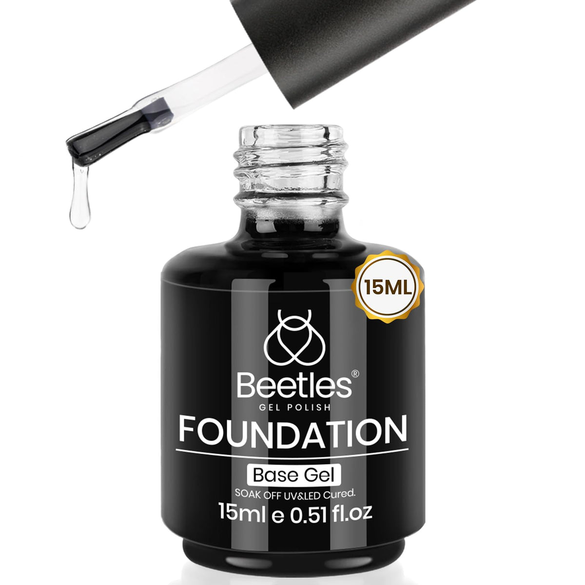 beetles Gel Polish No Wipe Gel Base Coat 15ml front view