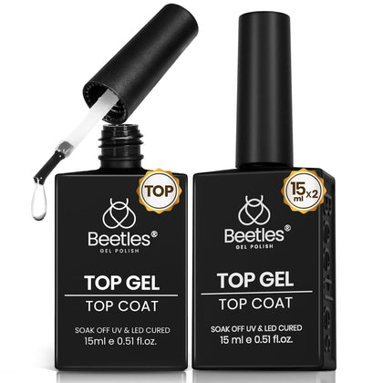 beetles Gel Polish No Wipe Gel Top Coat 15ml front view
