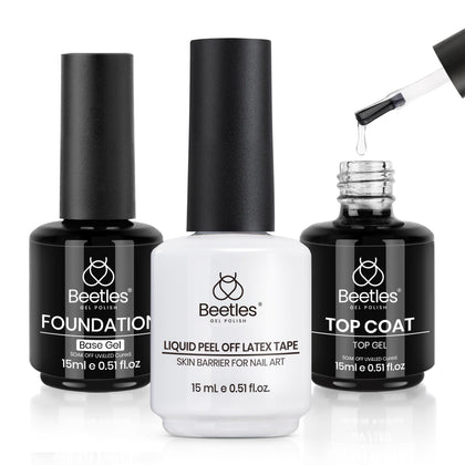 beetles Gel Polish No Wipe Gel Top Coat 15ml front view