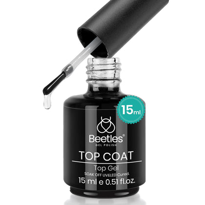 beetles Gel Polish No Wipe Top Coat 15ml front view