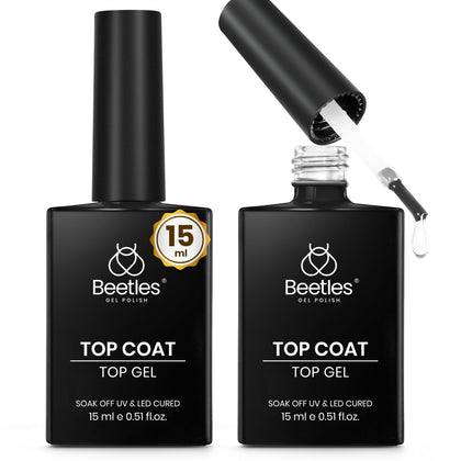 beetles Gel Polish No Wipe Top Coat 15ml front view