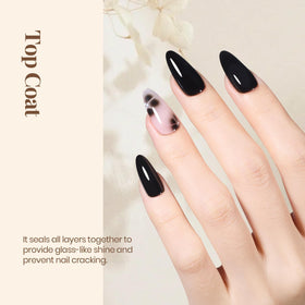 beetles Gel Polish No Wipe Top Coat 15ml glossy finish on nails