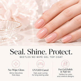 beetles Gel Polish No Wipe Top Coat 15ml with UV lamp