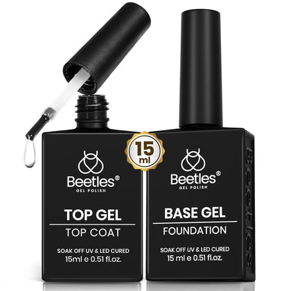 beetles Gel Polish No Wipe Top Coat and Base Coat Set front view