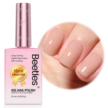 beetles Gel Polish Nude Brown Gel Polish 15ML front view