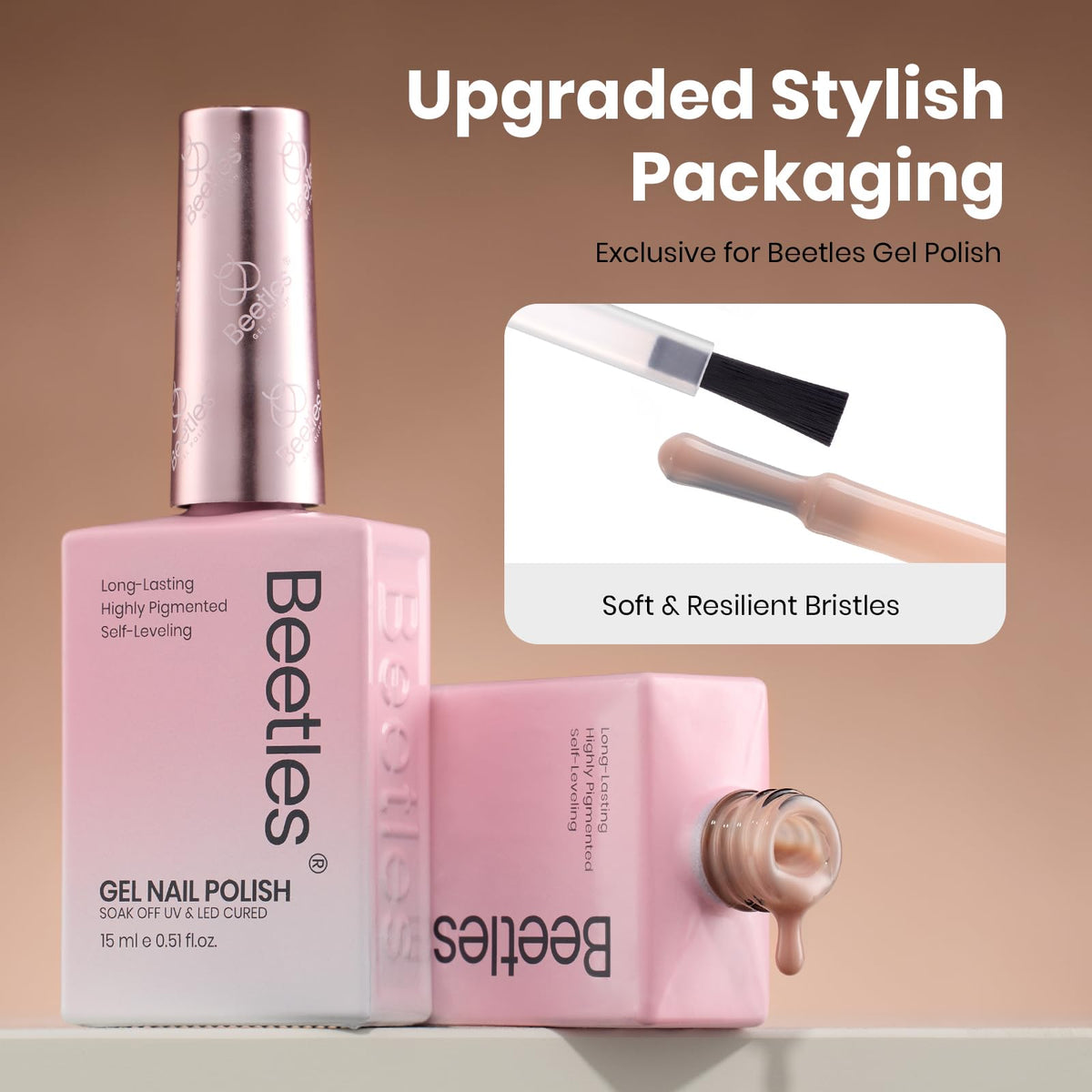 beetles Gel Polish Nude Brown Gel Polish packaging details
