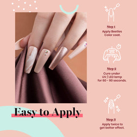 beetles Gel Polish Nude Gel Nail Polish 15ML applied on nails