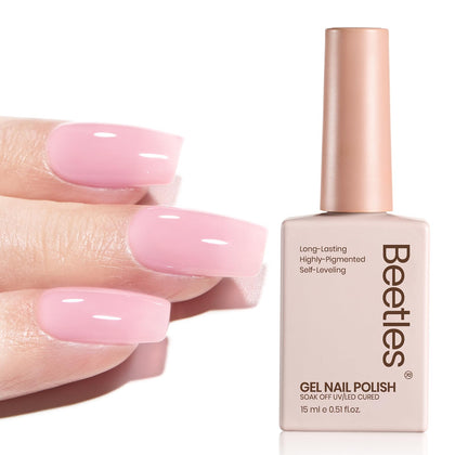 beetles Gel Polish Nude Gel Nail Polish 15ml Ballet Pink front view