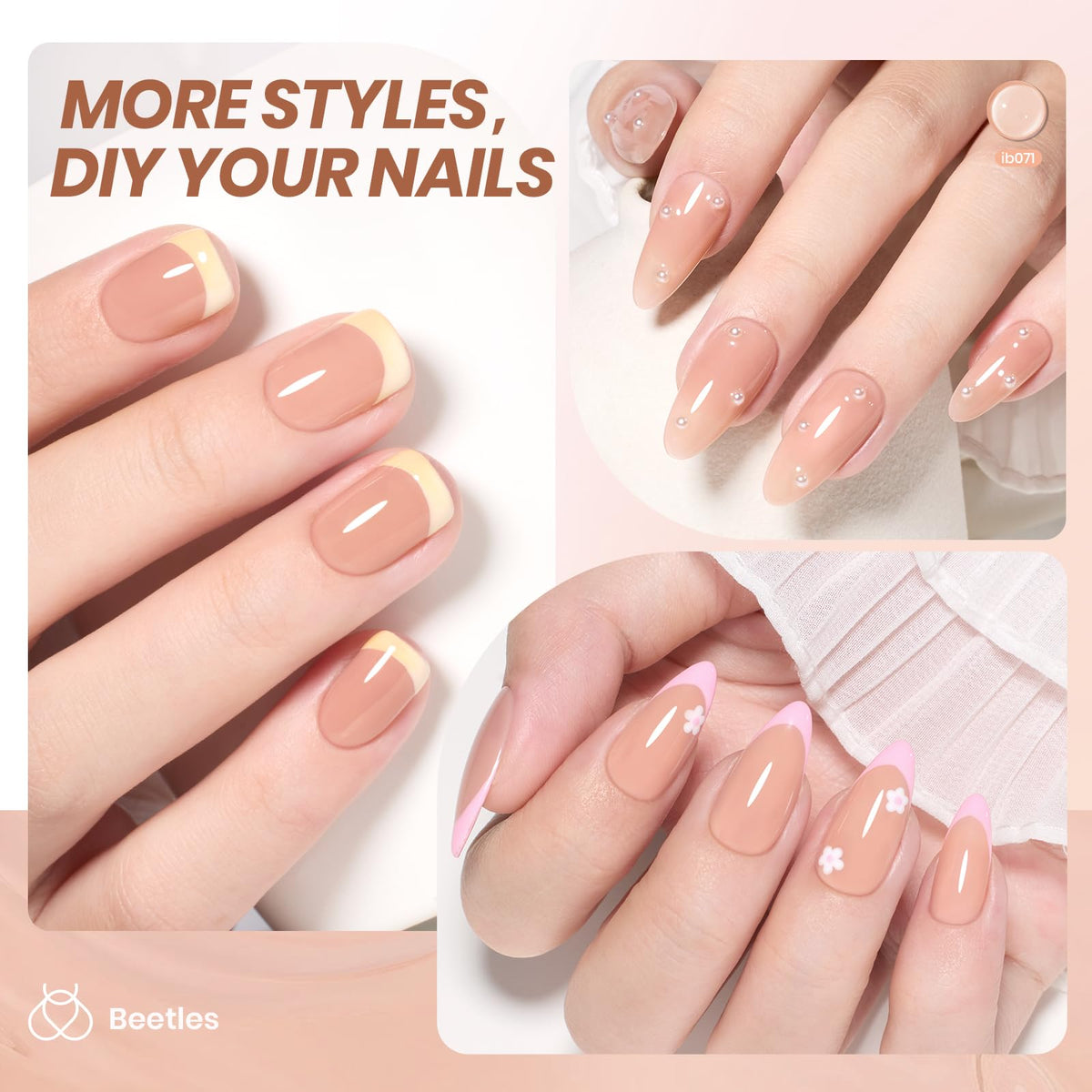 beetles Gel Polish Nude Gel Nail Polish 15ml with nail art tools